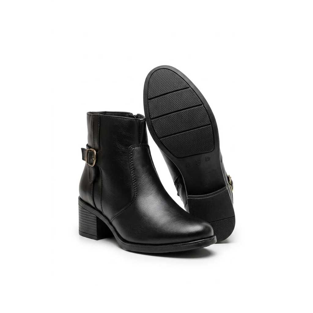 Bota Feminina Cano Curto Casual Coturno Confortável Leve Moda Inverno