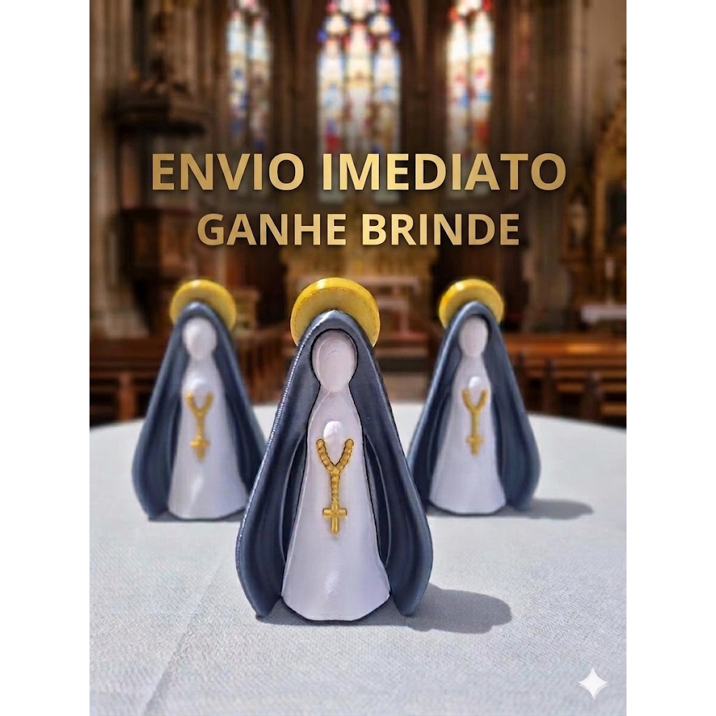 Nossa Senhora Aparecida 3D Decoração - Escultura - Imagem Religiosa - Presente Católico