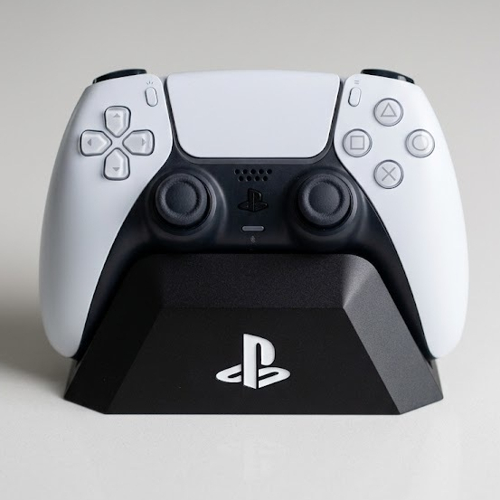 Suporte de Controle PS5 DualSense Gamer Organizador para Mesa Setup Estação de Jogos Ideal para Console PC Preto Branco