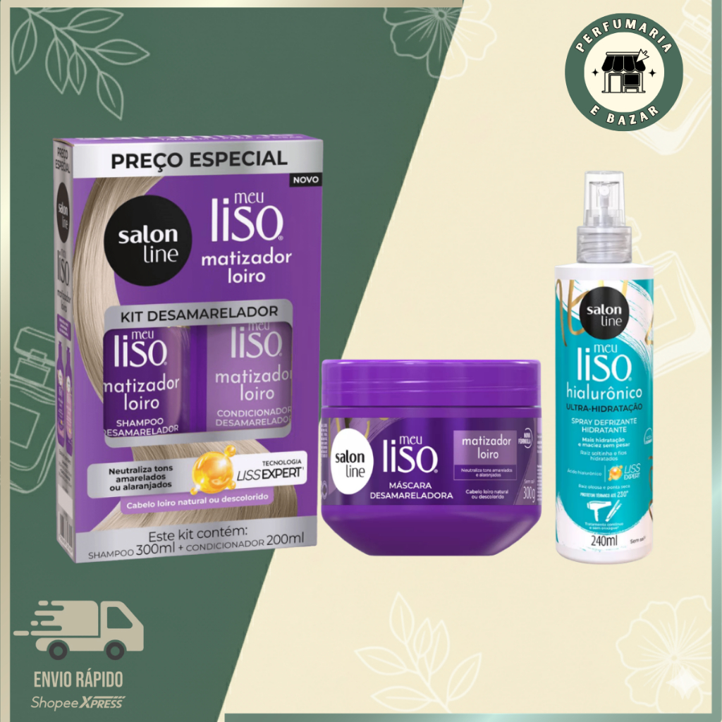Kits Salon Line Rotina Completa Para Loiro Matizado - Tratamento Completo para Loiros (4 itens)