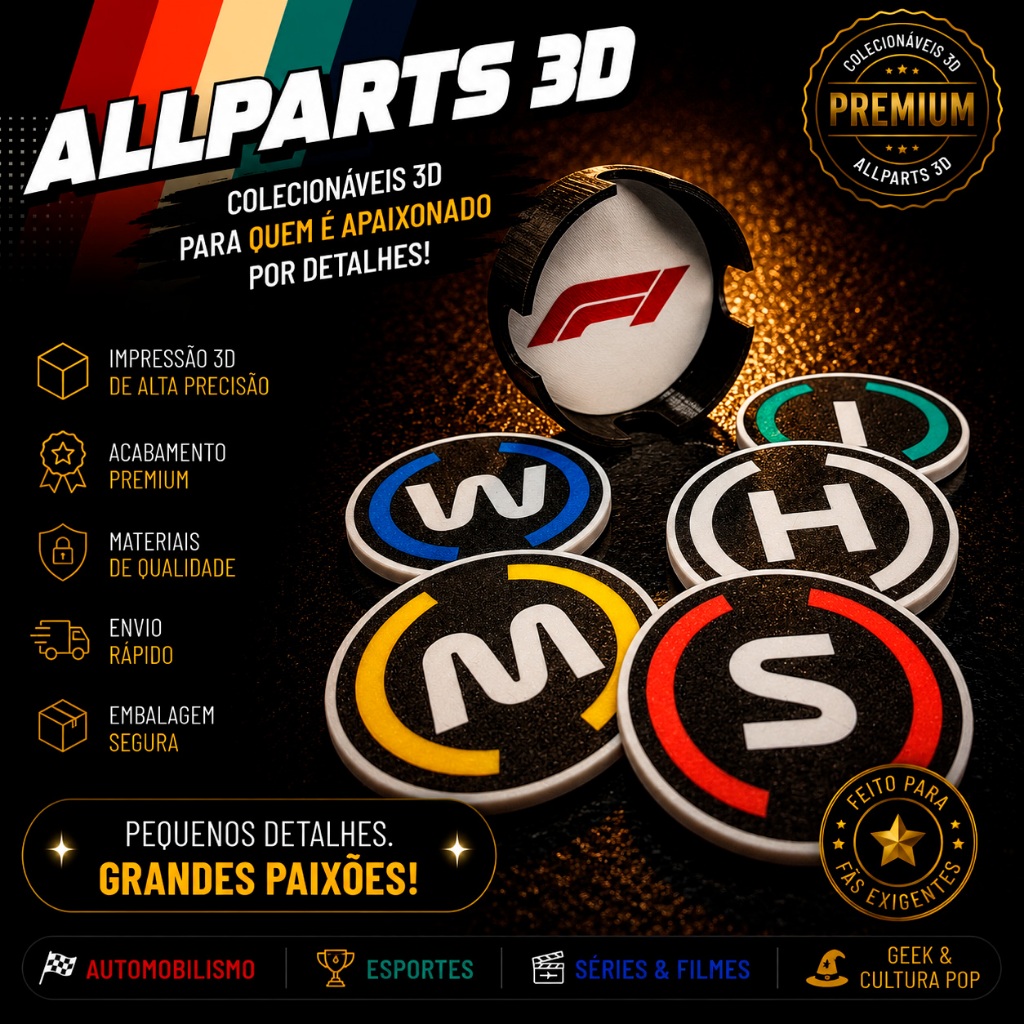 Kit Porta Copos F1 Formula 1 Decorativo 3D Automobilismo