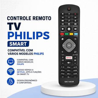 Controle Remoto Philips para TVs Smart com Botão Netflix