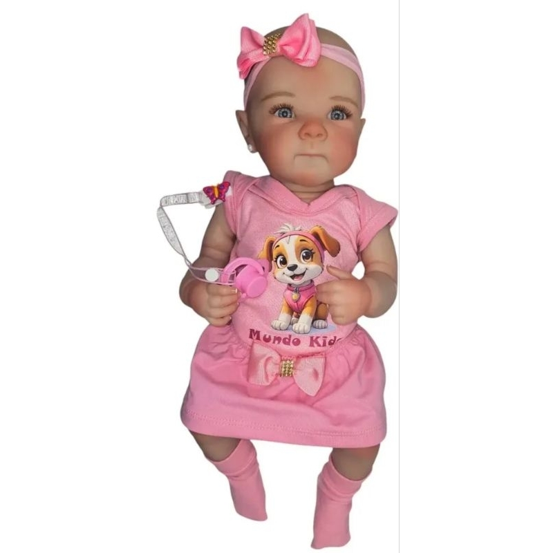 boneca bebê reborn corpo de silicone Larinha 47 cm a pronta entrega