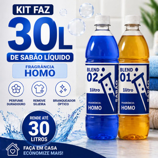 Sabão Lava Roupas que Rende 30 Litros Azul Premium