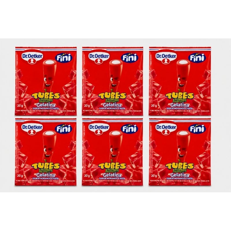 KIT GELATINA TUBES AZEDINHOS FINI -  DR. OETKER - KITS DISPONÍVEIS EM 2, 3 OU 6 UNIDADES