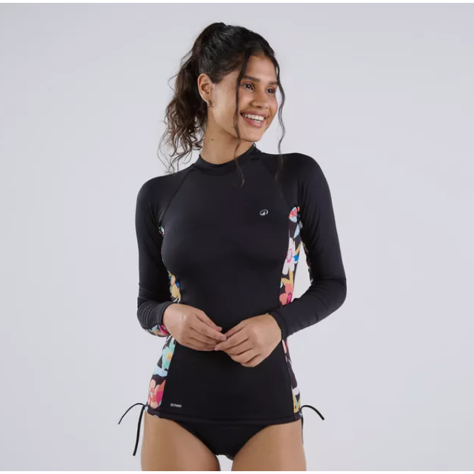 Conjunto Surf Feminino Camiseta e Short Tribord 100 Proteção UV50+