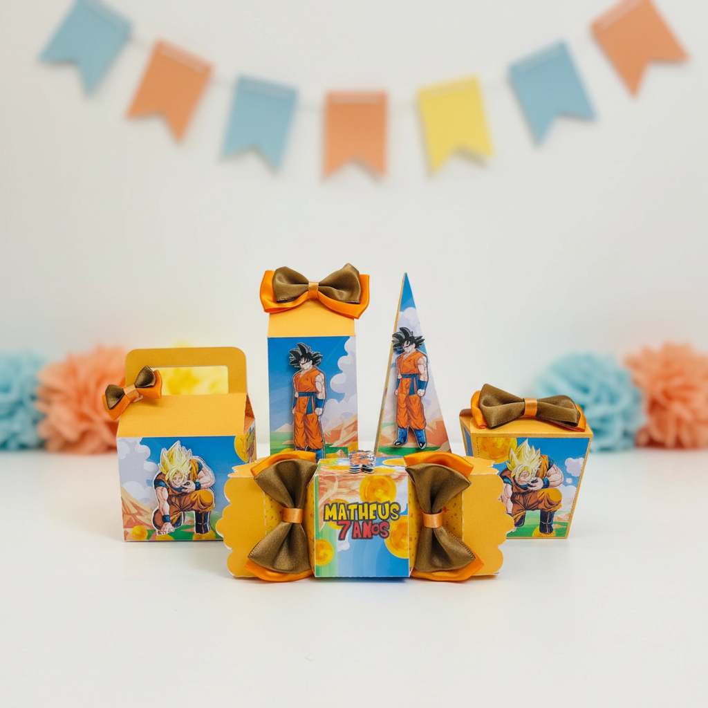 Kit 15/20/35 Caixinhas Personalizadas Dragon Ball/ Lembrancinha aniversário/ Desenvolvemos qualquer tema / Papelaria ...
