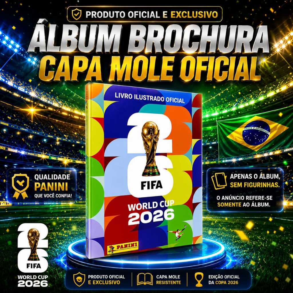 Kit Álbum Copa Do Mundo 2026 + Figurinhas Lacradas Álbum Capa Mole Brochura