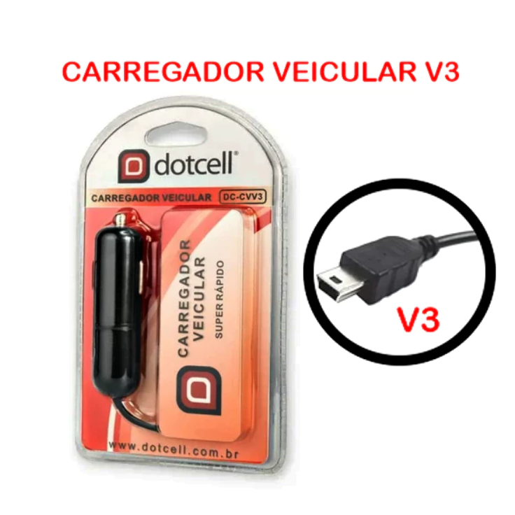 Carregador Veicular Dotcell DC-CVV3 V3 Rápido