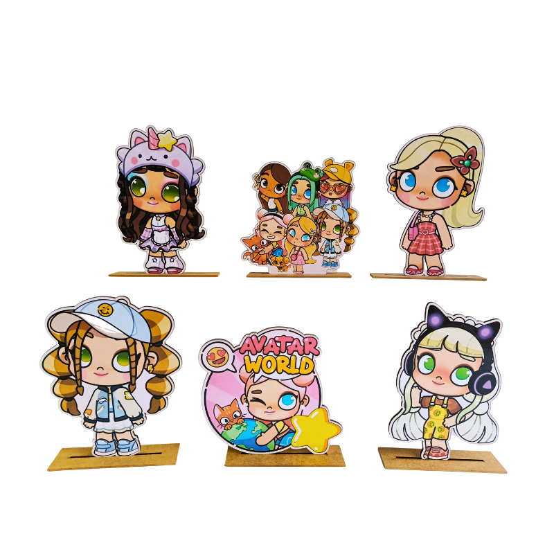 Kit Display de Mesa 6 Peças Para Festa Avatar World em MDF