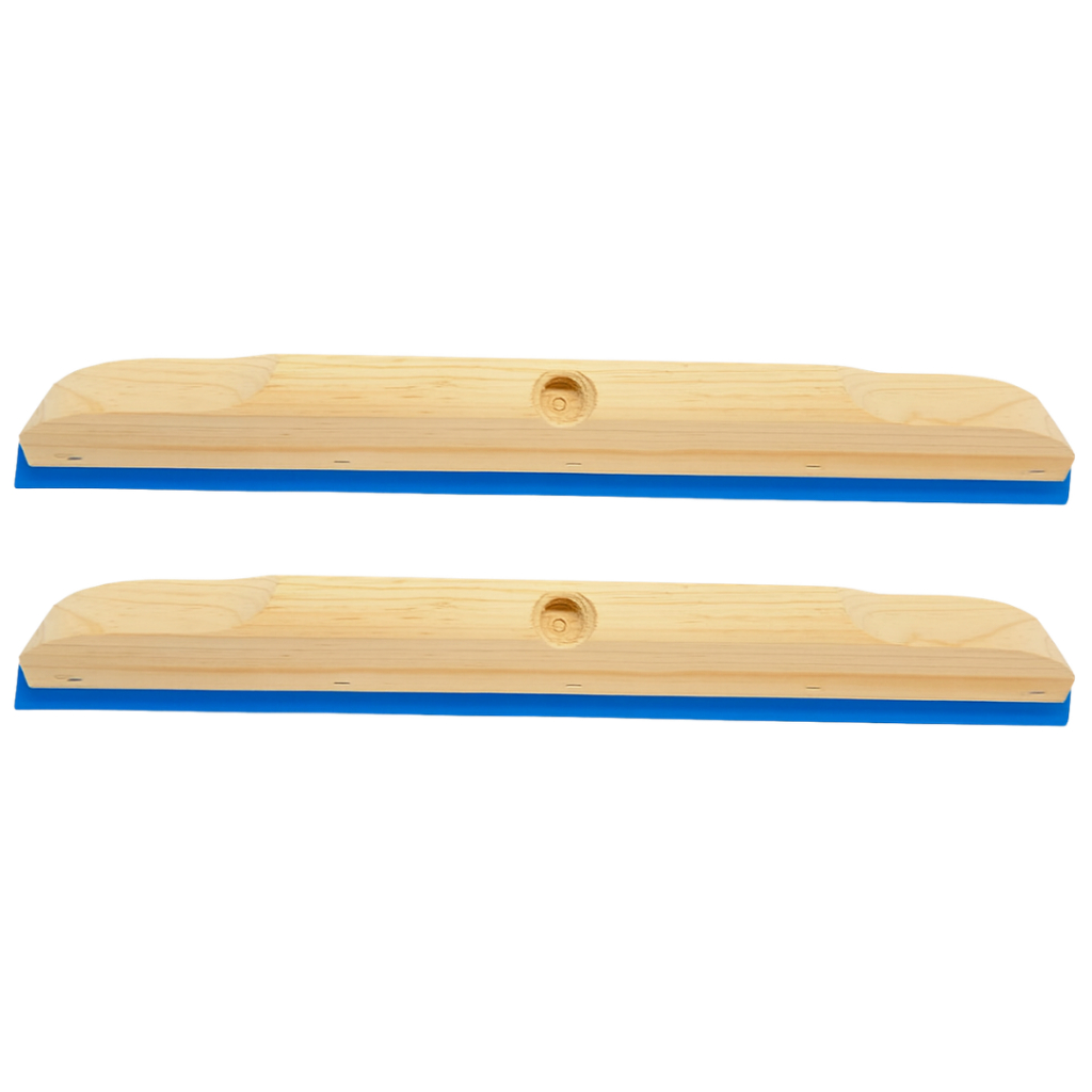 2 Rodos Madeira Duplo 40cm EVA Reforçado Sem Cabo Puxa Seca Limpa Piso Banheiro Cozinha Box Multiuso