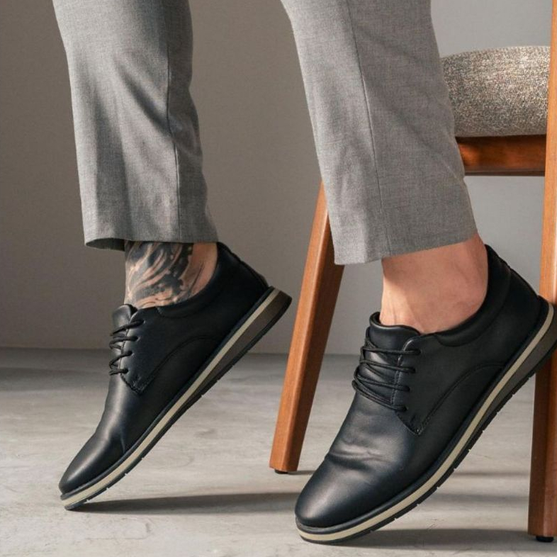 Sapatênis Oxford Masculino Social Confortável Leve Macio Solado Bicolor De Amarrar