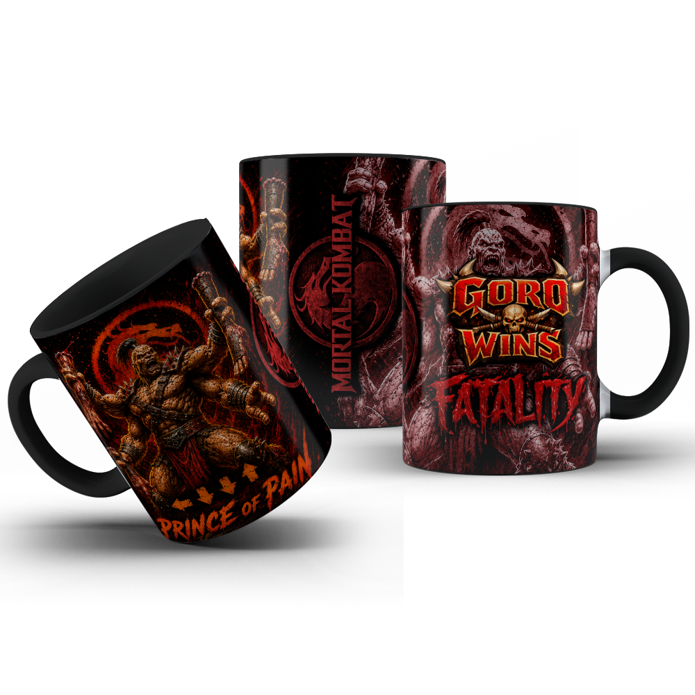 Caneca Gamer Mortal Klassic Kombat Filme Fatality Luta Fight MK Fatality