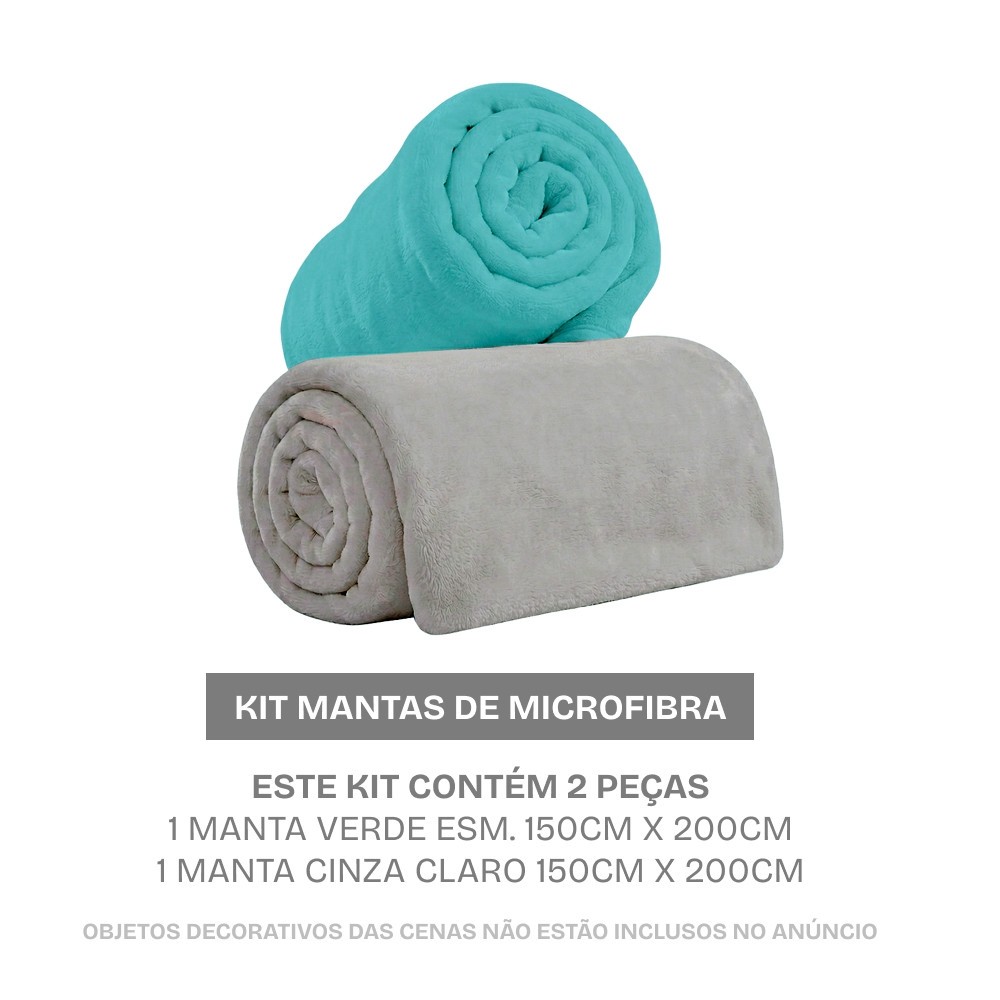 Kit 2 Cobertores Manta Fleece Solteiro Microfibra Hipoalergênico · foto 2