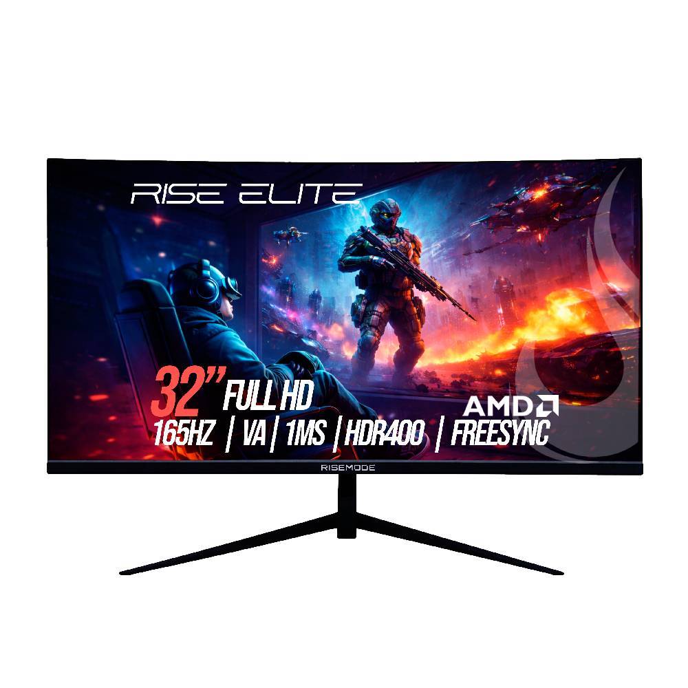 Imagem de Monitor Gamer Curvo Rise Mode Elite 32" FHD 165hz VA 2ms HDMI DisplayPort - RM-MOG-32C165FH-B