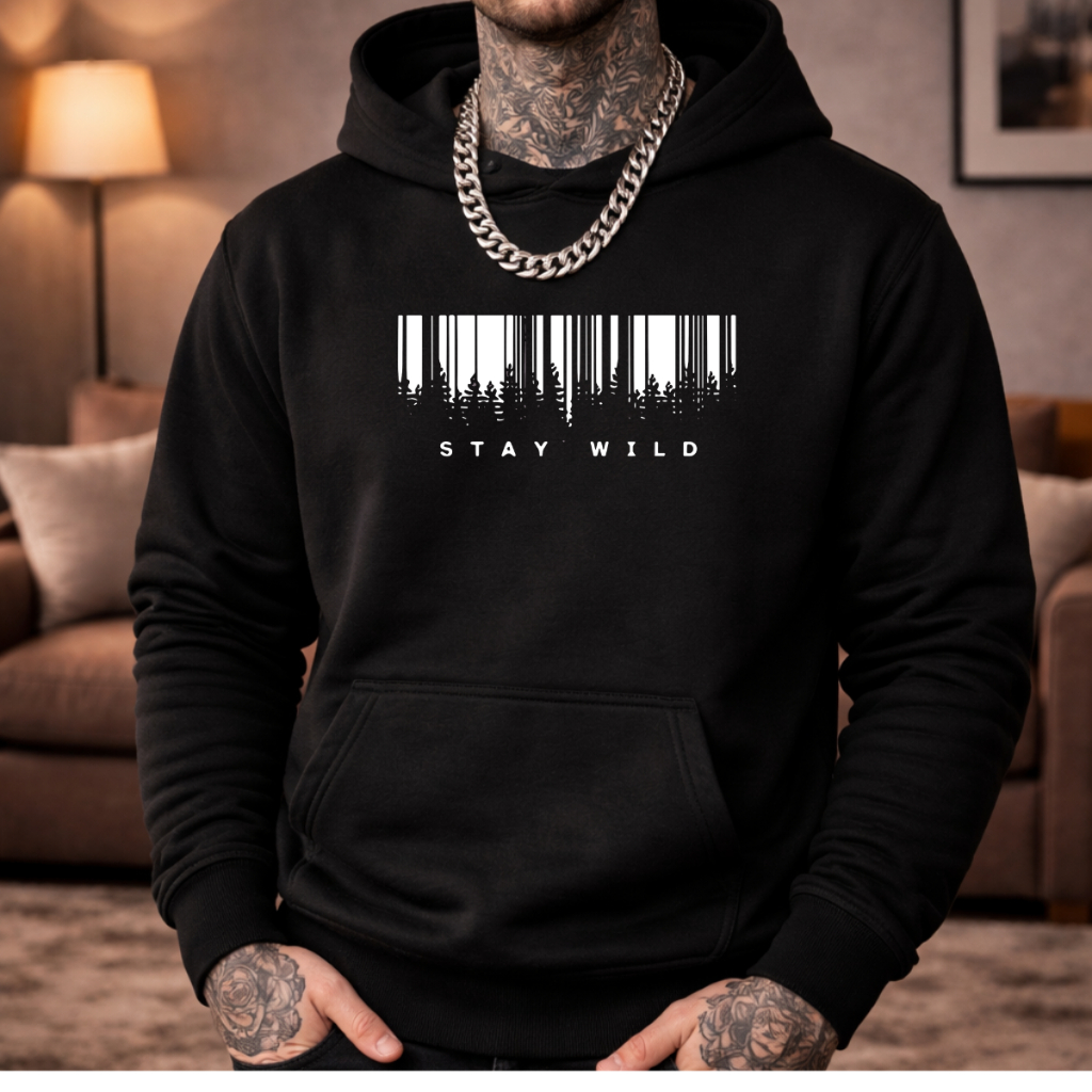 Moletom Canguru Caso de Frio Masculino Flanelado Quentinho Estiloso Moda Casual Estampado