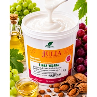 Base Creme Hidratante Corporal Sem Perfume Vegano Com Óleo De Semente De Uva e Amêndoas com 1kg