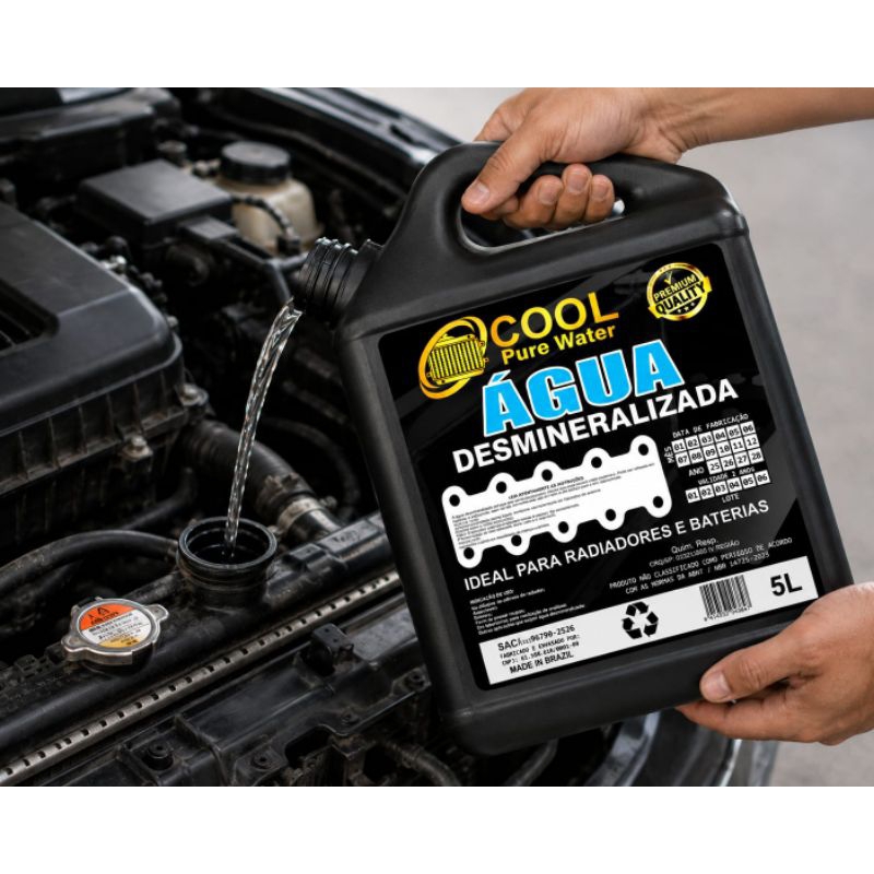 Água Desmineralizada 5L Alta Pureza - Multiuso Automotivo e Doméstico