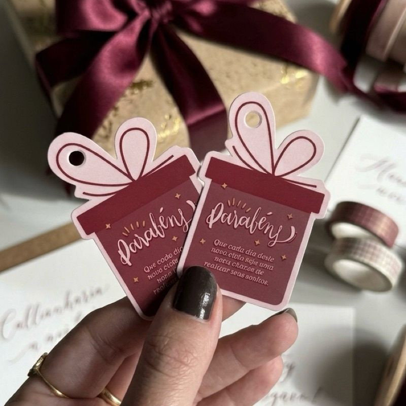 Tag Presente de Parabéns [25 un] | Aniversário | Papelaria para Presentes | Papelaria de Luxo