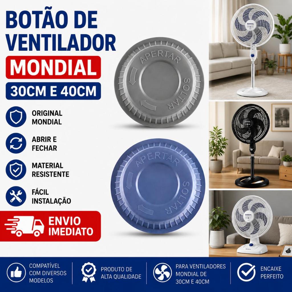 Botão Hélice Ventilador Mondial 30cm 40cm Sem Porca