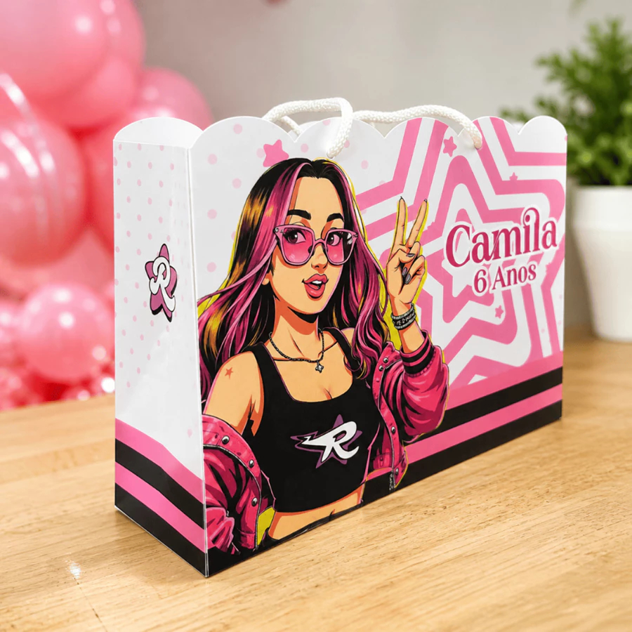 Sacolinha Personalizada para Festa Infantil | Lembrancinha com Nome | Vários Temas Disponíveis - KPOP/EMILYVICK/OSROSAS
