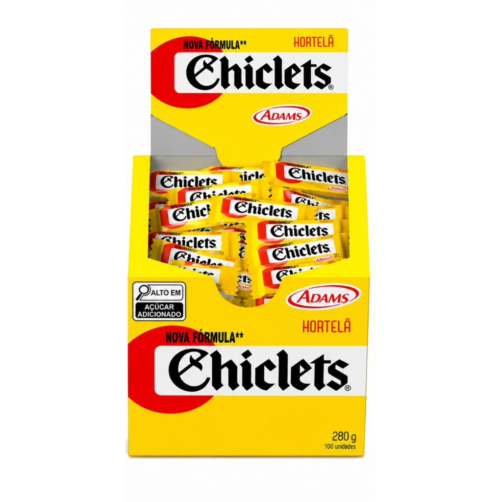 Caixa Chiclete Chiclets C/100 Unidades Adams Goma de Mascar