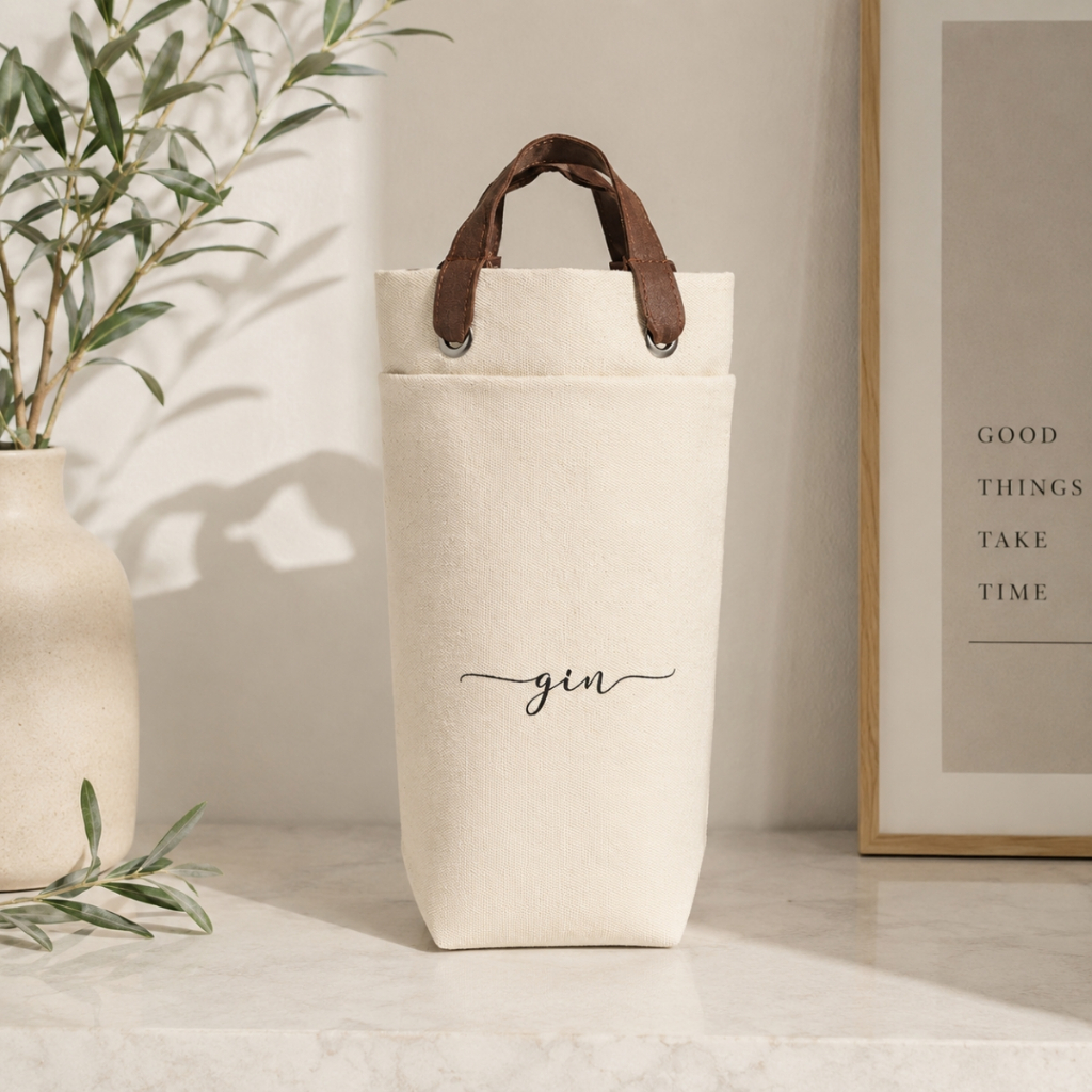 Sacola de presente personalizada Ecobag de Algodão Estampada Porta Garrafa Bebida Cerveja 600ml e Gin