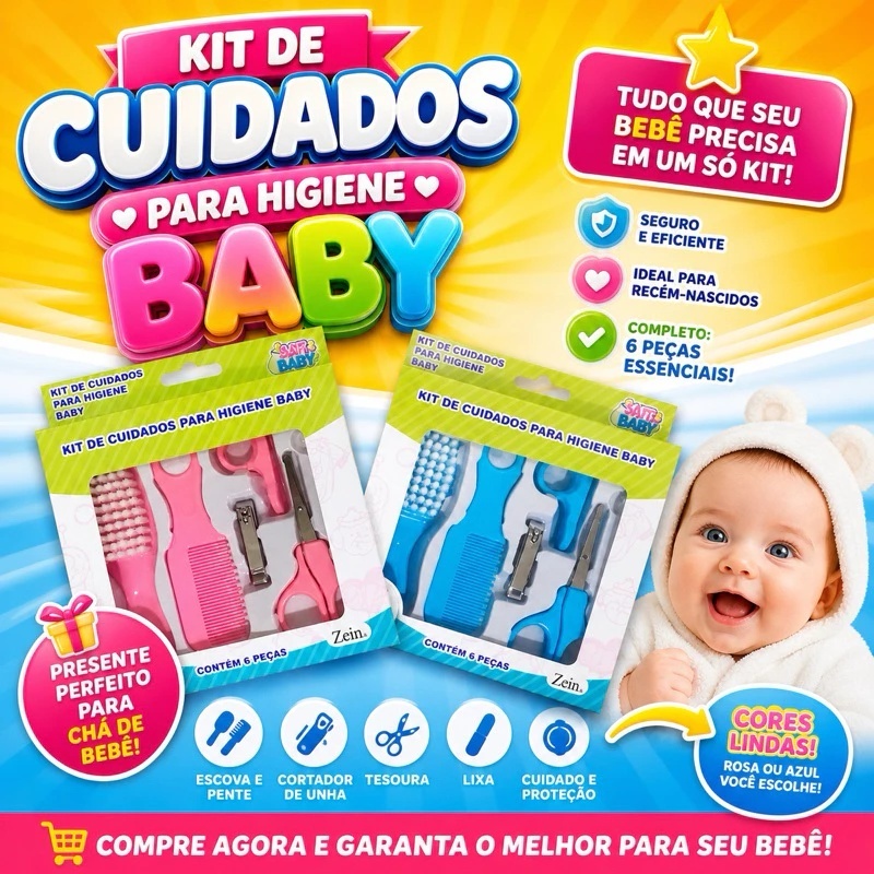 Cuidado Bebê Recém Nascido Essencial Peças Cuidados Com O Bebê Cortador Escova Cabelo Unha Pente