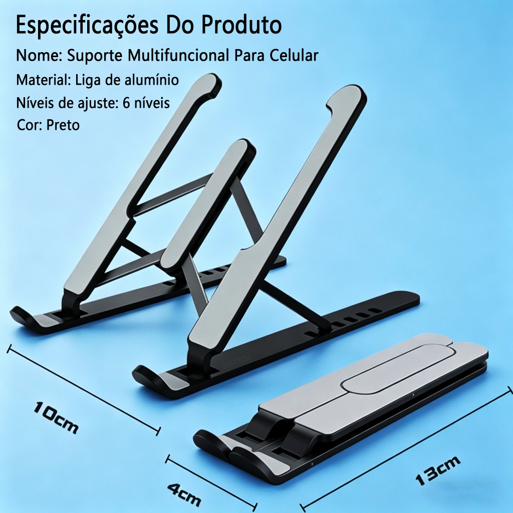 Suporte Para Celular E Tablet Dobrável Portátil Ajustável Apoio Suporte Para Celular Mesa