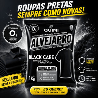Percarbonato Black Detergente Po Roupa Preta Alvejapro Protege Cor Preto Evita Desbotamento 1Kg