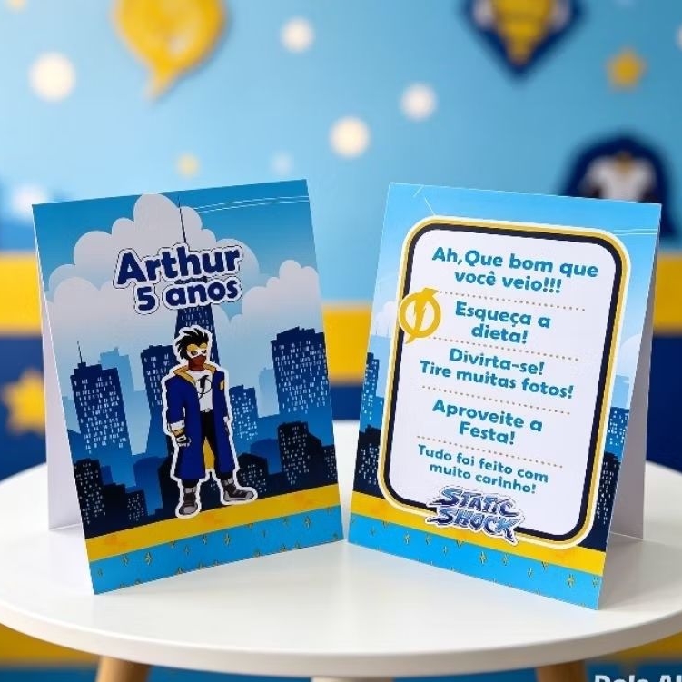 Plaquinha de Agradecimento Super Choque - Centro de Mesa- Personalizados - Lembrancinha de Mesa- Aniversário- Decoração