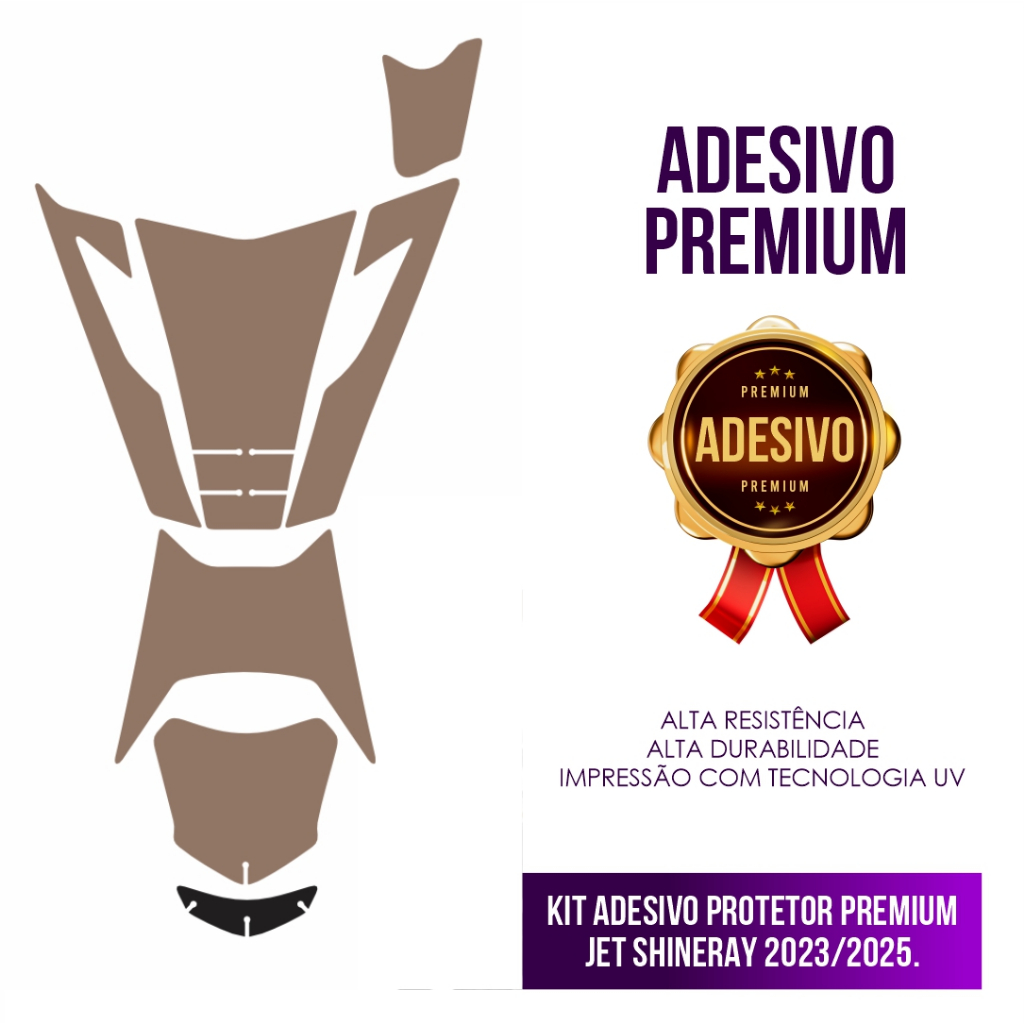 Detalhes do KIT ADESIVO PROTETOR PREMIUM BIZ 2026 - BEGE LISO FOSCO - PA