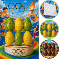 1~10 Forma Simples Ovo Coelho Olimpico 204 (L3) em Acetato BWB Para Bombom e Doces de Chocolate. (CHOCO)