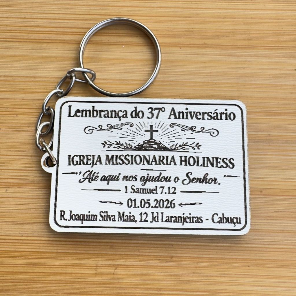 Kit Chaveiro Personalizado Igreja Missionária MDF Lembrança Aniversário Lembrancinha em Madeira MDF