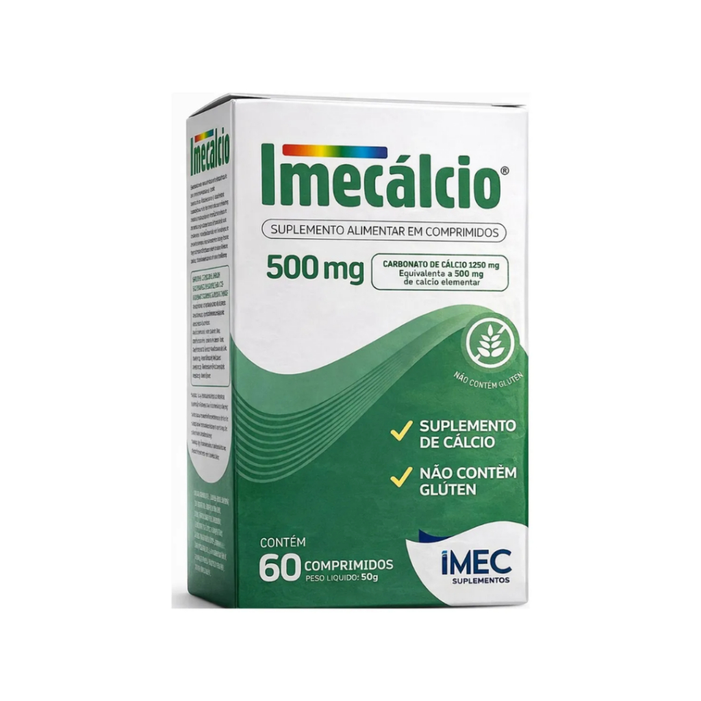 Carbonato De Cálcio Imecalcio 1250mg 60cpr Calcio Elementar
