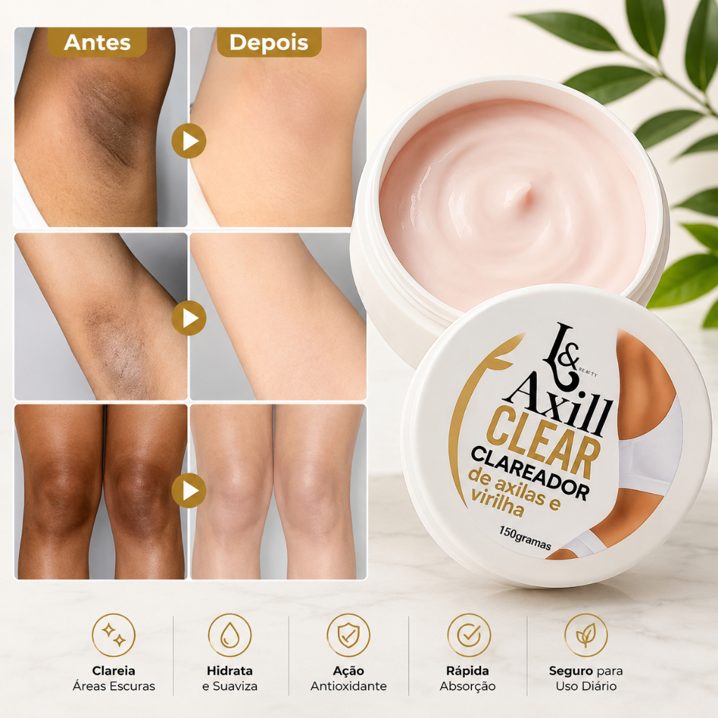 Creme Clareador Para Axilas Com 100% Dolomita 150g - L&Beauty Pele Uniforme