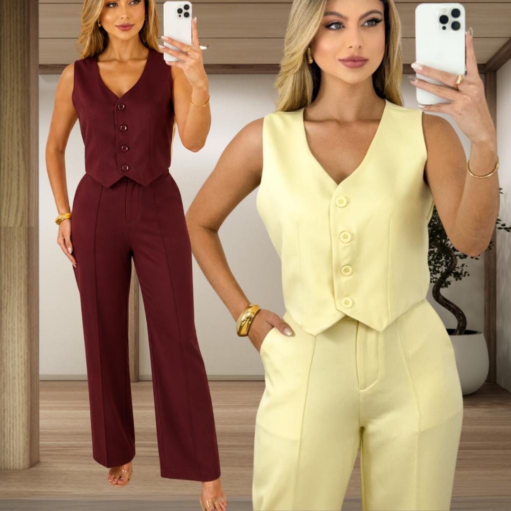 Conjunto Moda Feminina Executiva Alfaiataria Social Elegante