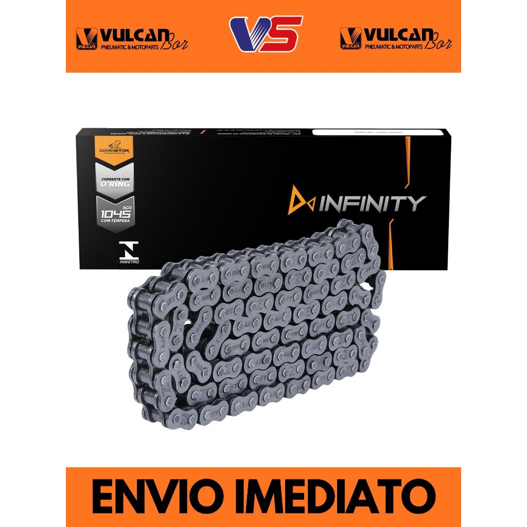 Corrente Trans Infinity 520HO + 108L Moto XR 200 NX 200 XR 250 Vulcanbor Linha Dominator