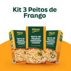Kit 3 Peitos de Frango Desfiado Cozido 400G Vapza