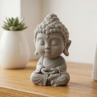 Imagem Mini Buda Decorativo Baby Estátua Buda Zen Decoração Meditação Sala Escritório Yoga