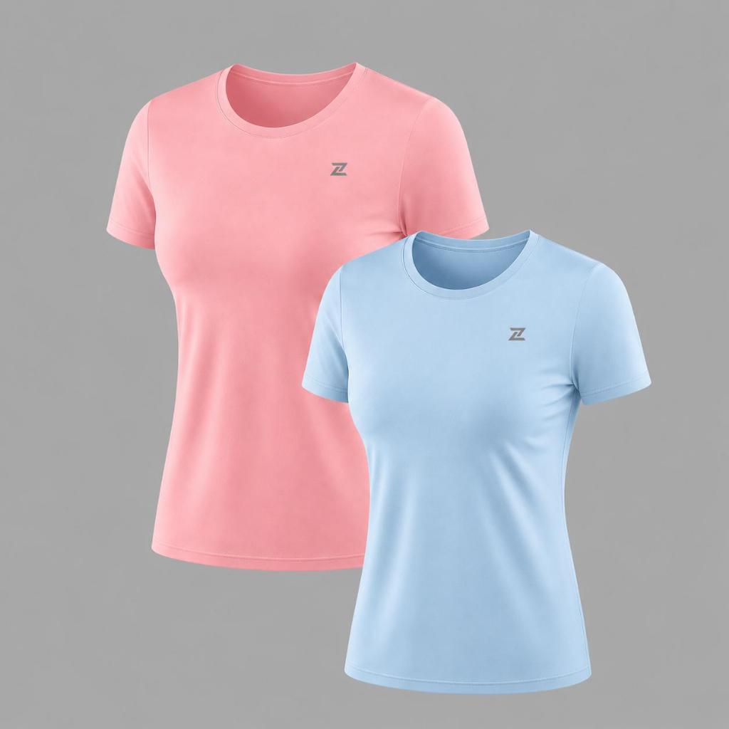 Kit 2 Camisetas Camisas Dry Fit Baby Look Feminina Academia Fitness Esportiva Caminhada Corrida Treino Proteção UV