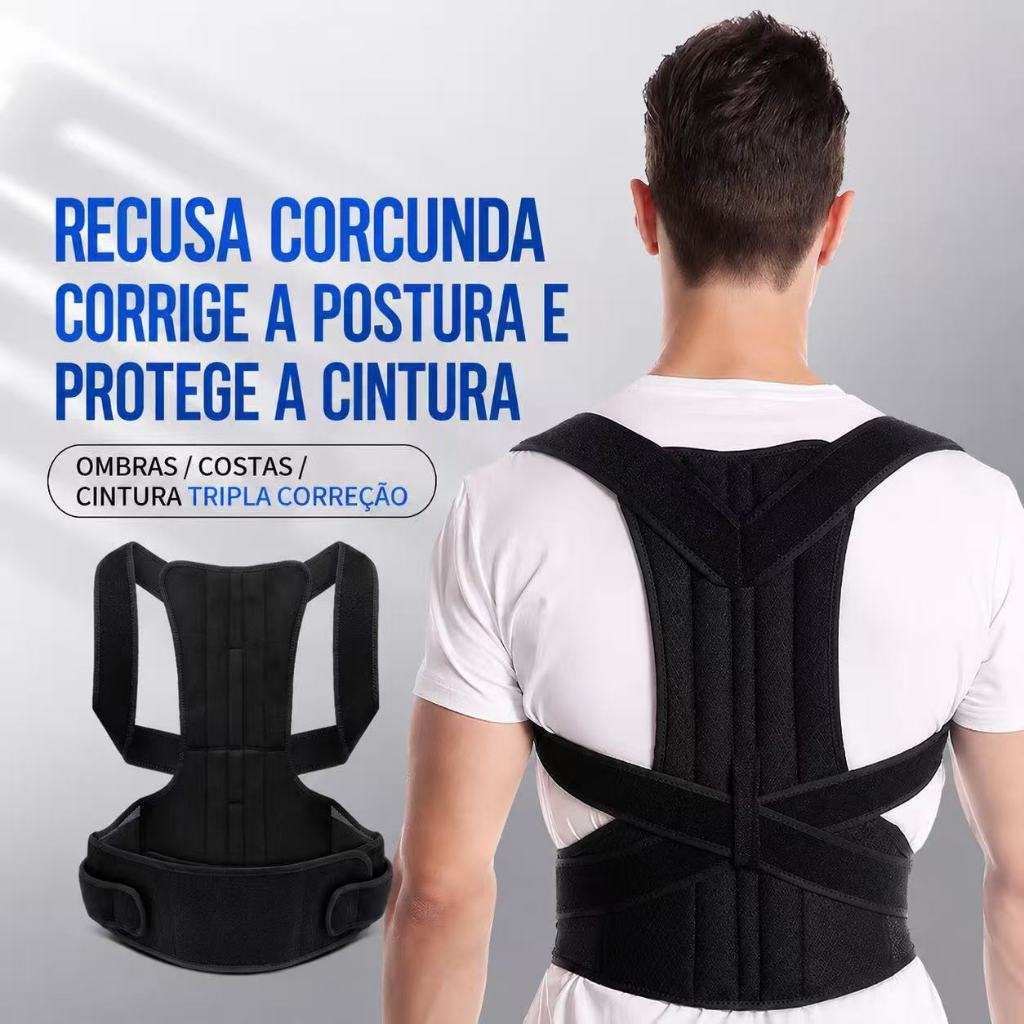 Corretor Postural Ergonômico Reforçado - Cinta Modeladora para Conforto e Suporte