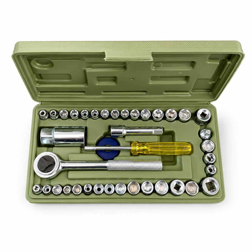 Kit de Ferramentas Chave Soquete 40 Peças Sextavada 3/8 - 1/4 Ferramenta