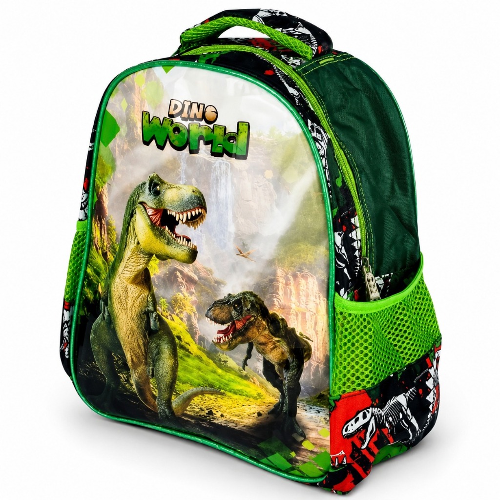 Mochila Infantil Escolar Passeio Viagem Menino Dino Robo 13 Polegadas 33 x 12 x 28