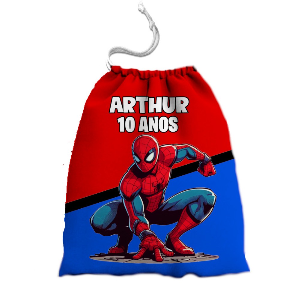 10 Sacolinhas Surpresa Personalizada Tecido Homem Aranha (15x20)