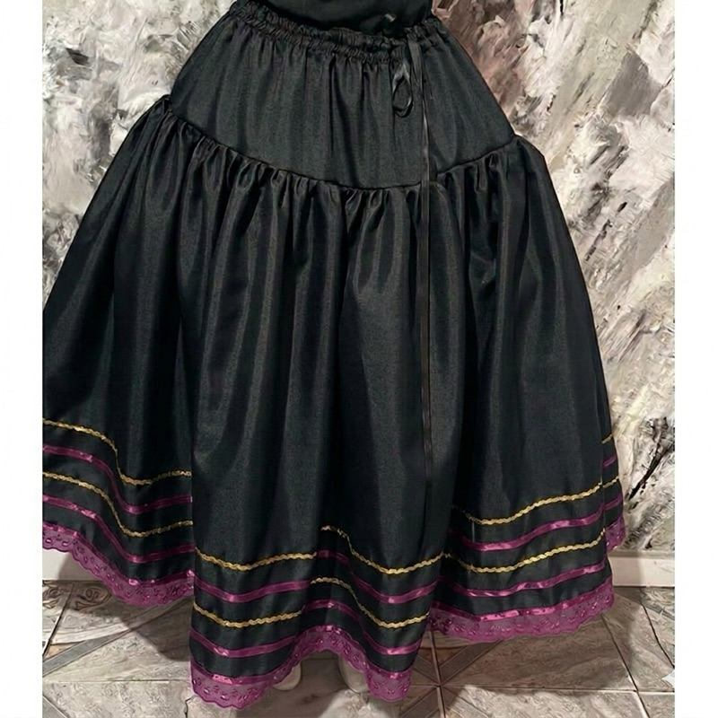 Saia Pombagira Preta Roxa e Dourada Umbanda Quimbanda Candomblé /Maria Padilha/Farrapo/Quitéria/Maria mulambo