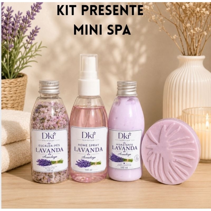 kit presente mini spa lavanda ou capim limão Aconchego descanso