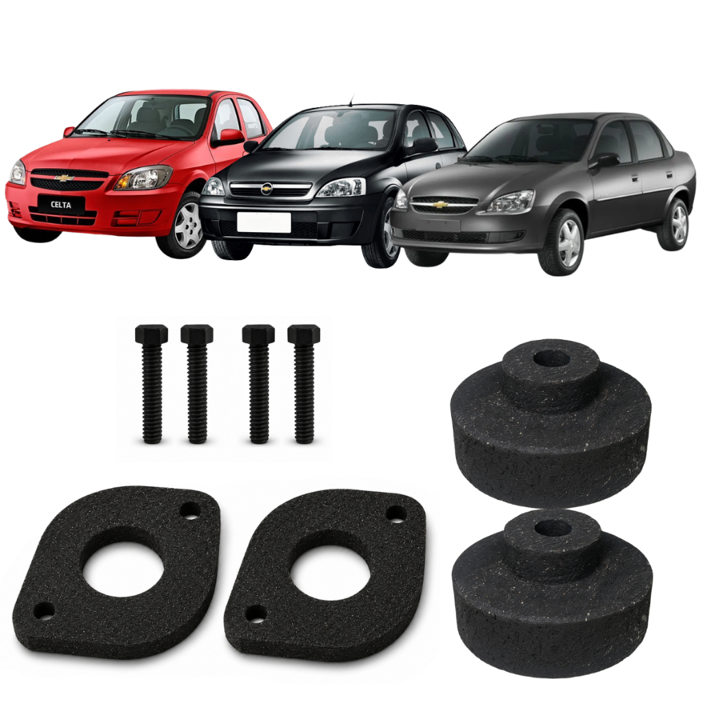 Kit Calço Mola Dianteiro 2,5cm Traseiro 5cm Corsa Celta
