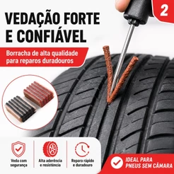 Kit de 50 Remendos Remenda Reparo Borracha Conserto Pneus Sem Câmara Carro Macarrão Veículo Automóvel