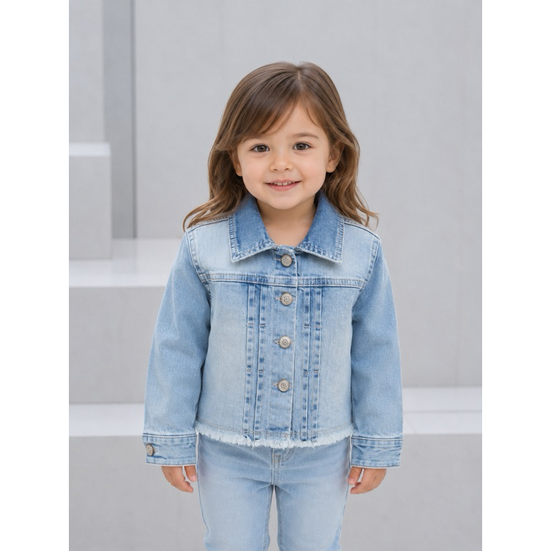 Jaqueta Camiseta Jeans Feminina Infantil Tamanho 05 – Estilosa, Confortável e Versátil